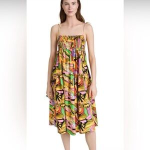 SundayUp Smocked Bright Midi Dress M